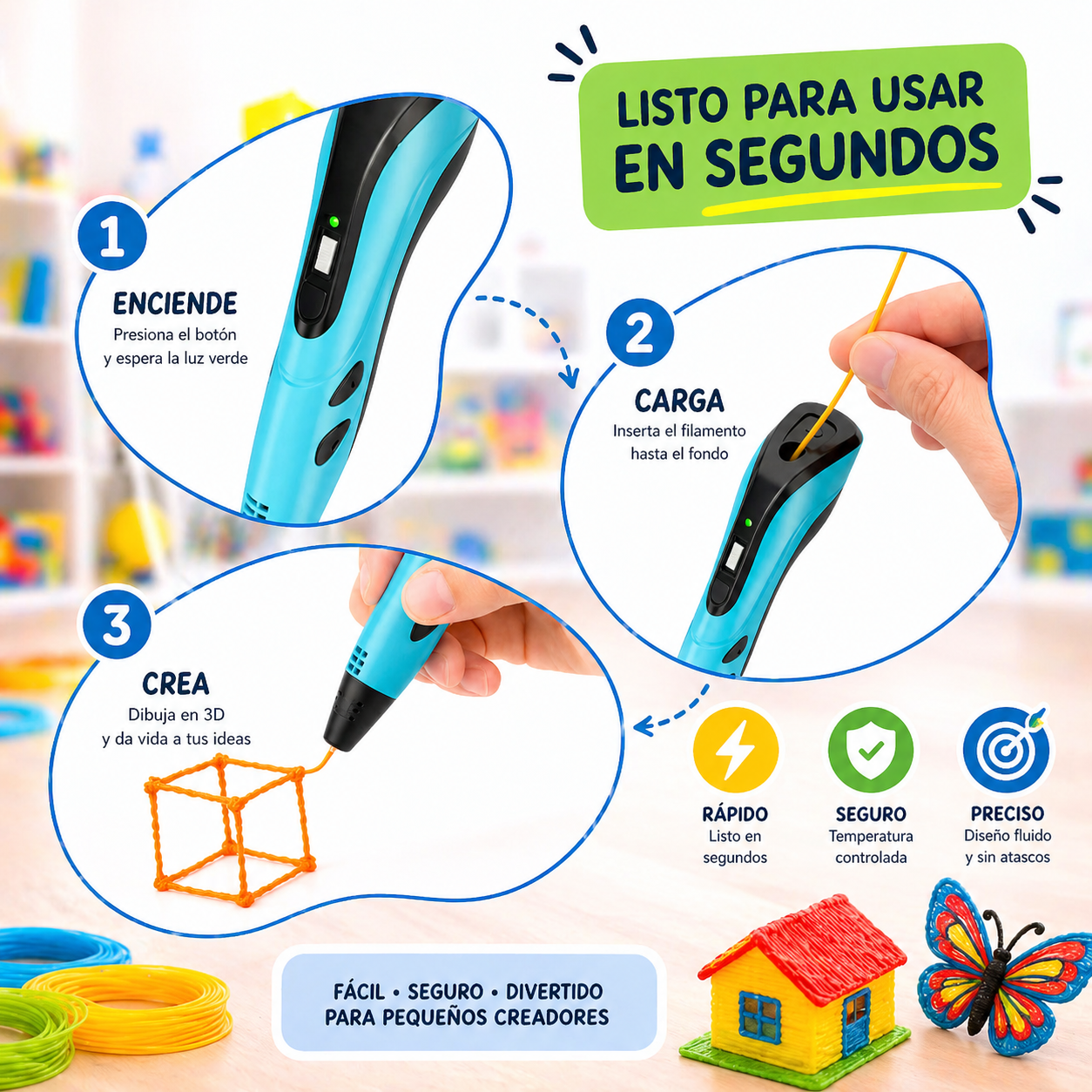 CreaKids™ Bolígrafo 3D Creativo para Niños